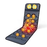 Tapis De Massage en Mousse À Mémoire Chauffante,Ajustement De La Force À 9 Vitesses,Coussin De Matelas De Massage De 10 Moteurs De Vibration,Soulager Le Cou, Le Dos, La Taille Et Les Jambes