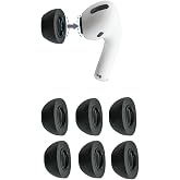 Comply K&ouml;p&uuml;k Kulaklık U&ccedil;ları, Apple AirPods Pro Generation 1 ve 2 i&ccedil;in, Large, Siyah, 3 &Ccedil;ift, &Uuml;st&uuml;n Konfor, Sarsılmaz Uyum, H