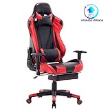 HOHE SICHERHEIT: Integrierter Metallrahmen, explosionsgeschützte Gasdruckfeder nach internationalem Standard, stabile Gaming-Stuhlsockel mit leicht laufenden Rollen sorgen für eine hervorragende stabile Struktur. (Maximale Gewichtskapazität: 150KG)