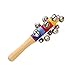 Homgaty New Lovely Kid Handle Wooden Bell Stick Shaker Rattle Toy Sleigh 10 Bells