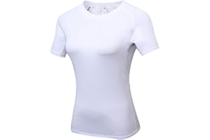 DAOBA Compression Tops Women Quick Dry Fit Tank Sweat Shirt T-Shirt Tee Short Sleeves Sports Workout Athletic Fitness Running Activewear