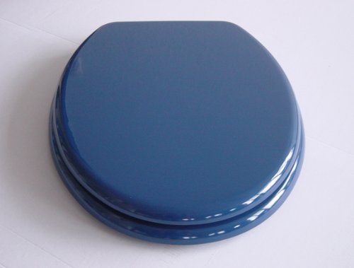 ADOB WC Sitz Klobrille mit Holzkern, verstellbare Metallscharniere, blau, 87065 - 3