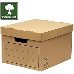 Bankers Box 00154 Paquet de 10 Caisses de Rangement multi-usage standard/boîte d'archives avec couvercle Marron