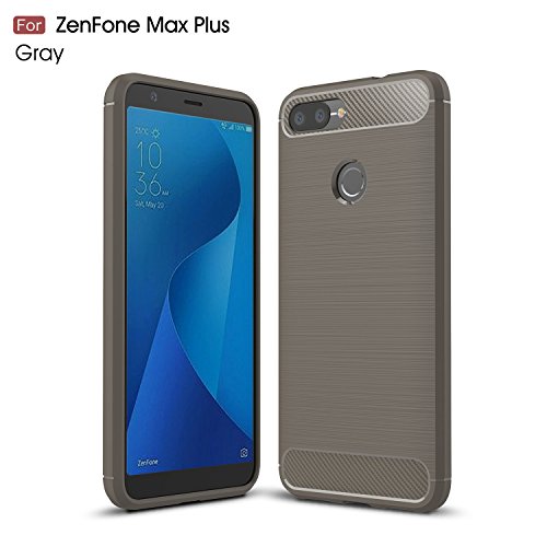 TianTa Asus Zenfone Max Plus M1 ZB570TL Case Carbon Fiber Case Ultra Slim Cover Light Weight Rubber TPU Phone Case for Asus Zenfone Max Plus (M1) ZB570TL (2017) (5.7") - Gray