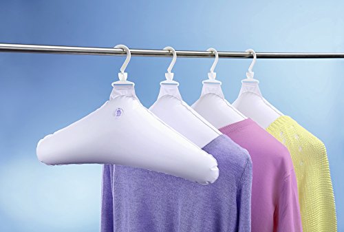 UPP® Kleiderbügel aufblasbar 4 Stück / Reisebügel / Softbügel / Luftbügel (weiß)