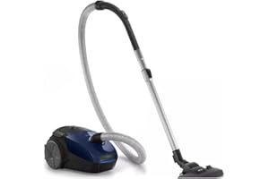 VERSUNI Philips Aspirador con Bolsa FC8240/09, 750 W, 3 litros, 77 Decibelios, Acero Inoxidable, Negro, Azul