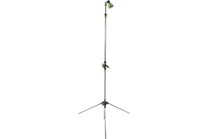 NORDIQ LET'S MAKE HOME NORDIQ - Ducha Exterior Jardin con Conexión a Manguera – Ducha Jardin Altura Regulable con Trípode para Piscina o Camping - Duchas Portatiles de Aluminio – con Cabezal Regulable - 175-229 cm