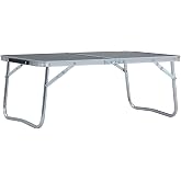TOYOCC Home & Garden - Folding Camping Table Gray Aluminum 60x40 cm Size