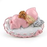 El imán es de gran potencia Mopec Imán de bebé niña sobre Almohada, Pack de 12 Unidades, Resina, Rosa, 1.20x5.00x3.50 cm,
