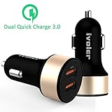 [Qualcomm Certificado] iVoler Dual Quick Charge 3.0 36W 2 Puertos USB Cargador de Coche [2*QC 3.0 Puerto] para iPhone, iPad,Samsung Galaxy S7/S7 Edge/S6,LG G5,Asus Zenfone 3,Nexus 6P/5X y más -Negro