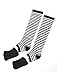 Miki&Co Woman Stripe Pattern Elastic Toeless Leg Warmers w Boat Socks Pair