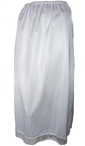 White Maxi Half Slip Size 8/10 32 Inches Length Cling Resist/Anti Static Underskirt