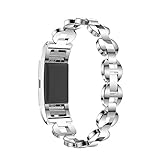 Vovotrade ❤❤ Für Fitbit Charge 2 echtes Edelstahl Armband intelligentes Uhr Band Bügel für Fitbit Gebühr 2 (Silber3)