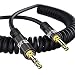 Produktbild IBRA 3m - Stereo Audio Klinken Kabel | AUX Spiralkabel | 3,5mm Stecker auf 3,5mm Stecker | vergoldete Kontakte | Gun Metal