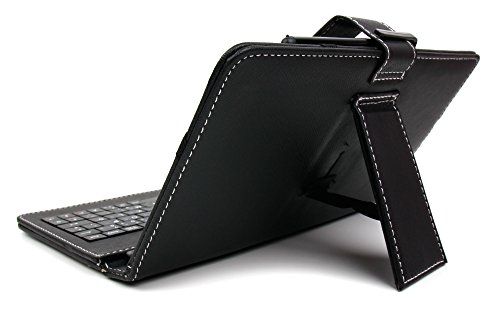 Für 8″ Medion LifeTab S7852 / S8311 Tablet: Schutzhülle in Schwarz mit deutscher QWERTZ-Tastatur (Micro-USB) - 7
