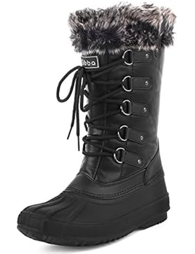 Sibba Damen Schneestiefel Wasserdichte Winterstiefel Stiefeletten Boots Warm Gefüttert Blockabsatz Anti Rutschfest...