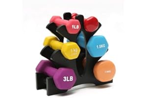 Ardorman Hantelständer Kurzhanteln, 3-Tier Vertikal-Ständer Für Kurzhanteln Hantelständer Für 6Gymnastikhanteln, Dreistufiges Lagerregal Hex-Hantel Schwarz