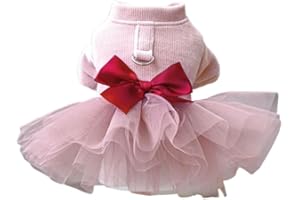 WUURAA Welpenkleid Hundeprinzessinkleid Für Hundemädchen Hunde Tutu Kleid Hundeschleifenkleid Hundekleider Für Kleine Hunde Weihnachtshundeprinzessinkleid Für Mittelgroße Hunde Und