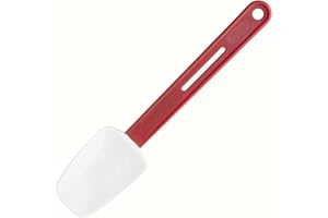 Vogue Heat Resistant Spoonula in Red - Plastic - Non Abrasive and Stain Resistant - Dishwasher Safe - 255 mm / 10"