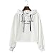 Produktbild Mode Lässig Sweatshirt, Hansee Frau Winter Brief Langen Ärmeln Solide Hoodie T-shirt Bluse Top Bluse (L, Weiß)