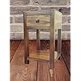 Umark Bedside Table Solid Sheesham Wood Side Table for Bed Room Living Room with One Drawer Walnut Finish Brown 13 * 13 * 20 inch