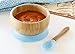 Baby Suction Bowls and Matching Spoon Set, Suction Stay Put Feeding Bowl, Natural Bamboo