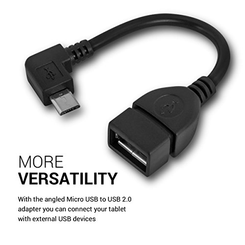 kwmobile Micro USB zu USB Adapter abgewinkelt für Smartphone, Tablet, Notebook, Ultrabook, Netbook, MP3 Player – USB 2.0 10 cm - 2