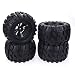 Produktbild perpetualu 4 STÜCKE 125mm 1/10 Monster Truck Reifen und 12mm Sechskant Adapter Fit für Traxxas Tamiya Kyosho HPI HSP Savage XS TM Flux LRP