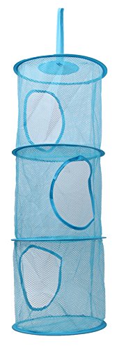 Faltbare Drei Schicht Wäsche Spielzeug Baskets Home Storage Hängetaschen 3 Farben (blau)
