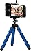 Price comparison product image Rollei Selfie Mini Tripod - incl. Ball Head and Smartphone Adapter, flexible legs and non-slip rubber feet, 500g load capacity, Height: 160 mm - Blue