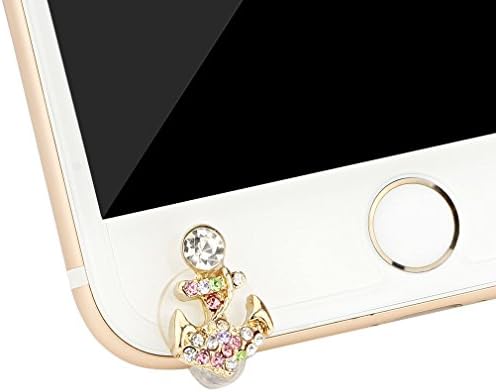 Generic Crystal Rhinestone Cellphone Charms Anti Dust Plug for iphone Samsung (Anchor)