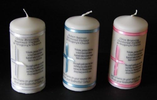 Christening Personalised Candle Gift for Baby Girl with Poem & Your own Message