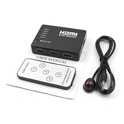 Preisvergleich Produktbild Swiftswan HDMI Switch Switcher 5 Eingang zu 1 Ausgang 4K 5 Port IR Remote Switch Selector