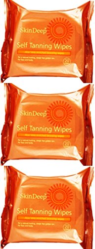 Skin Deep Self Tanning Wipes 20 Wipes x 3 Packs