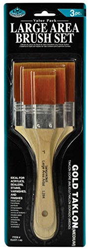 Royal & Langnickel Golden Taklon Artist Paint Brushes Large Area Set Of 3 (1 2 3) RART140
