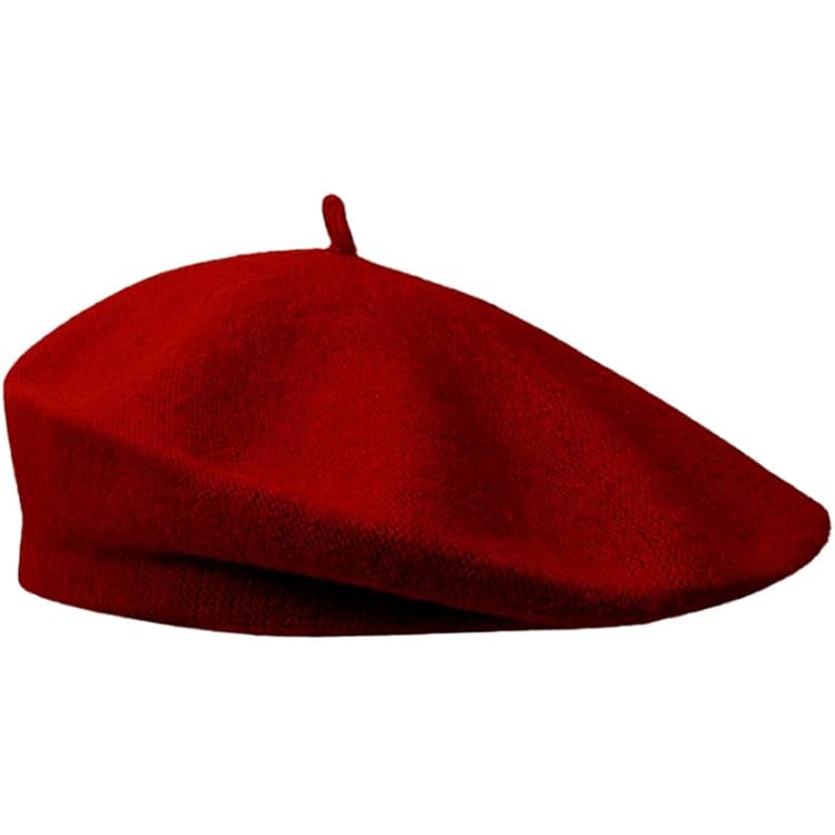 XNIVUIS Lot De 2 Bérets Basques Classiques De Style Français - Béret Pour Femme - Taille Unique (noir, Rouge), Noir/rouge, Taille Unique
