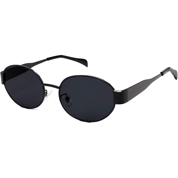 Flakimid Retro Oval Sunglasses – Metal Frame Small Round Glasses With UV400 Protection, Unisex Vintage Style For Driving & Travel