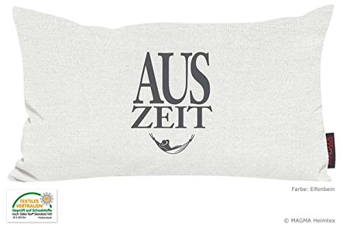 Kissen Zitat Auszeit - elfenbein 30x50 Made in Germany
