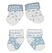 Baby Boys Cute Socks 2 Pairs - Blue & White 'I Love Daddy' (0-3 Months - UK 0-2)