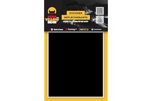 FEAR THE YELLOW BEAR YELLOW BEAR Fear The Yellow Bear© Easy Blank, Feuille Retro réfléchissante repositionnable à découper soi même 20x30cm, Multi Usage, 3M™ Technology, Noir…