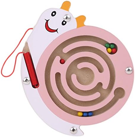 Albeey Magnets Puzzle Maze Kids Wooden Toy Animal Magnetic Labyrinth Educational Fun Games for Children (snails)