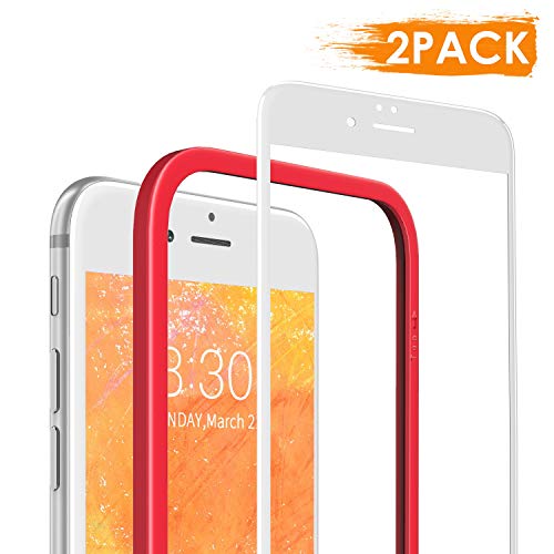 DEKOLY Protector de Pantalla para iPhone 6/iPhone 6s [2 Pack] Cristal Vidrio Templado iPhone 6s Alta Definicion Anti-rasguños Película Protectora con Herramientas y Marco para Instalado, Blanco