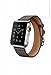 Price comparison product image JSP Grey Hermes Leather Single Strap Band Loop for Apple Watch Smart Watch