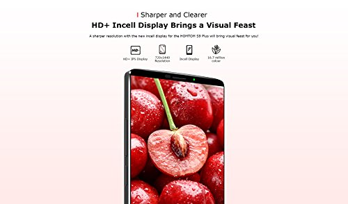 HOMTOM S9 Plus Smartphone 5,99 Pollici Schermo Telefoni, 4G Android 7,0, 13,0MP Anteriore, 16,0MP+5,0MP Posteriore Fotocamera 5100mAh Cellulari, Processore Helio P20 da 2,3GHz Telefonia Mobile con 4GB RAM + 64GB ROM - Nero