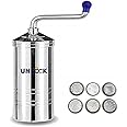 Unlock® Chakli Maker/Idiyappam Press/Murukku Machine/Sev Machine/Kitchen Tools of Namkeen and Snacks Maker Stainless Steel with Set of 6 Plates