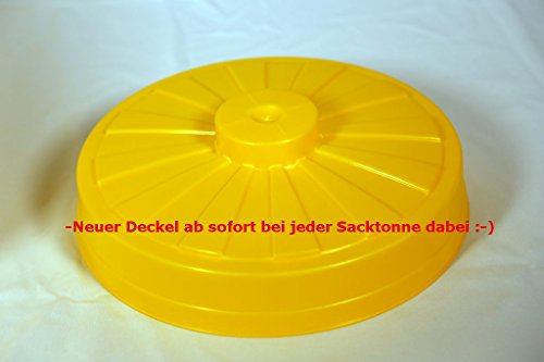 Sacktonne anthrazit für Gelben Sack mit gelbem Deckel und Metallring Mülleimer Müllsackständer … - 2