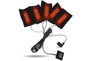 GEERYZHE Mata grzewcza USB, koc grzewczy USB, elektryczna tkanina grzewcza, pięć przenośnych, wodoszczelnych, składanych podkładek grzewczych, regulowana temperatura, element grzejny, narzędzie do podgrzewania