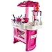 Produktbild Infantastic Realistische Kinderküche (42 x 27,5 x 60 cm) mit Licht- und Soundeffekten inkl. vielen Zubehör (Töpfe, Teller, Becher, Kochgeschirr etc.) | Spielküche | Holzküche | Küchenspielzeug
