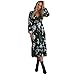 Price comparison product image Women Dresses, Womens Boho Long Maxi Dress Ladies V Neck Floral Casual Beach Party Dress (XL, Green)