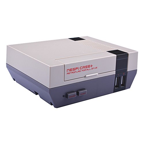 Retroflag NESPi Case   Plus con controladores de juego con cable USB y ventilador de refrigeraci  n y disipadores t  rmicos para RetroPie Raspberry Pi 3 2 modelo B y Raspberry Pi 3B  